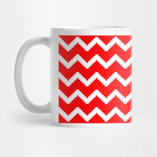 Zigzag geometric pattern - red and white. Mug